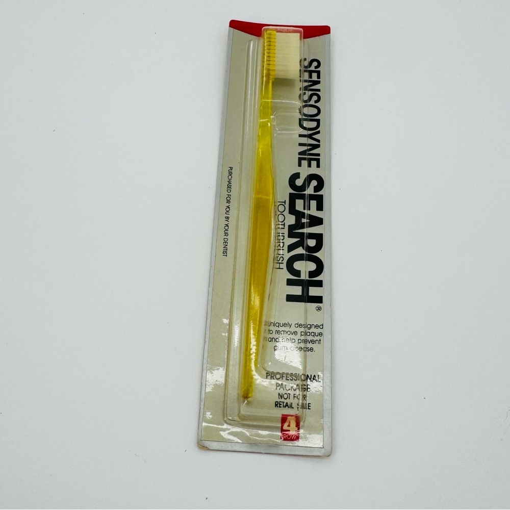 Vintage Sensodyne Search Toothbrush Yellow Adult Made inn UK‎